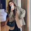 Spring New Matching Versatile Design Coat  Women Suit Casual Plaid