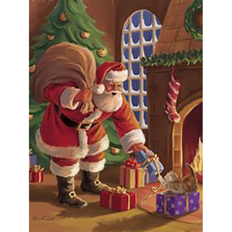 Diy 5d Diamantová malba Vánoční dárek Santa Claus Domácí dekorace Diamantové vyšívání Křížovým stehem Ruční umělecké sady Obrázek