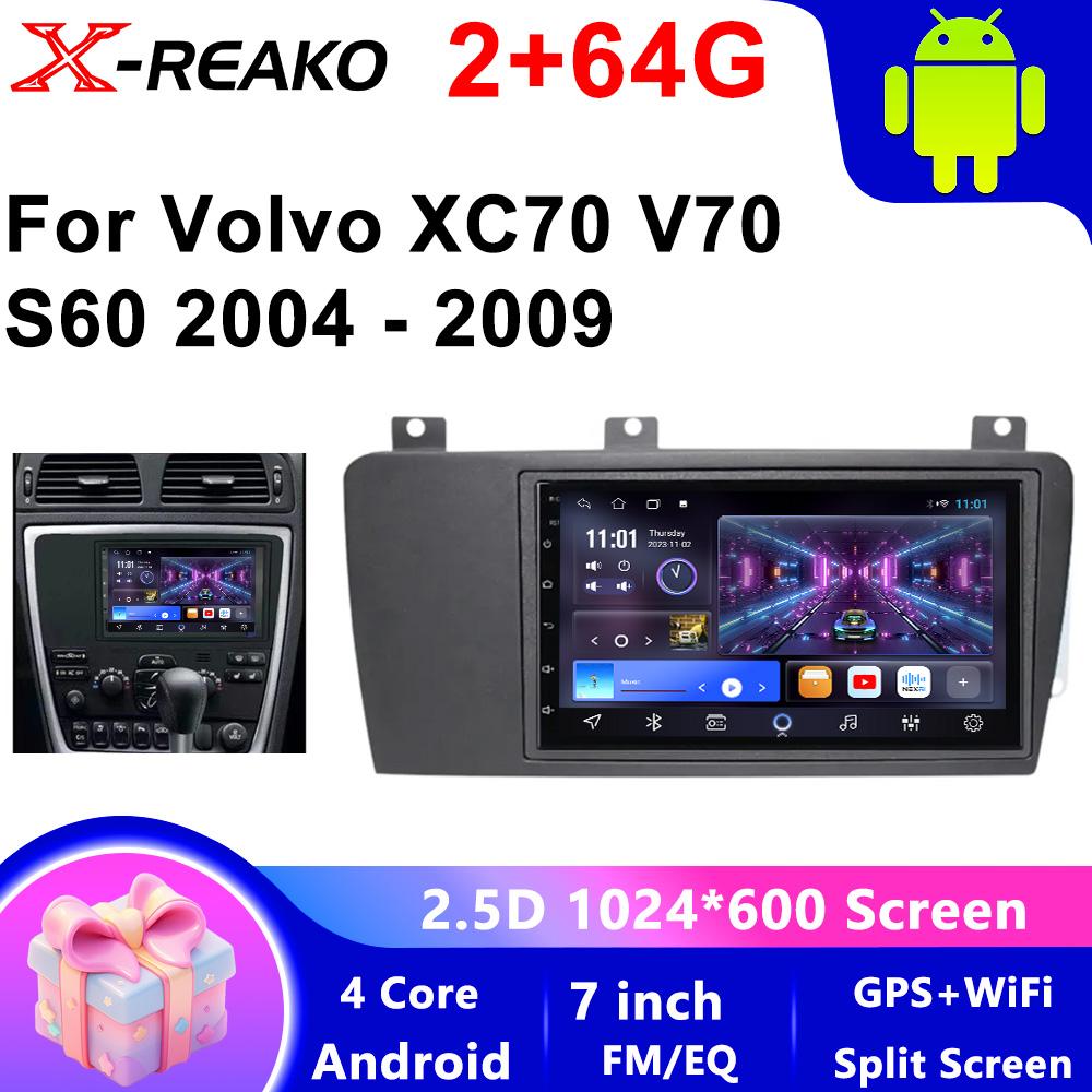 Para  Volvo xc70V70 s60 2004-2009  Android 2 Din Car Auto Carplay 4G+WIFI GPS Rádio de Carro Navegação Multimídia Reprodutor de Vídeo Estéreo BT