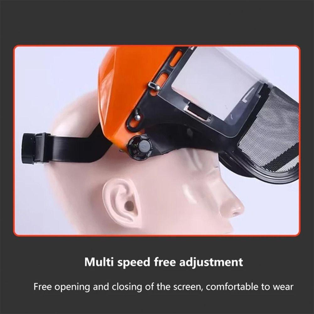 1Pcs Anti Splashing Grass Protective Mask Face Screen Protection Anti Dust Safety Mask Head-Mounted PVC Grass Trimmer Hat