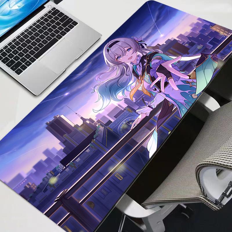 Large Cartoon Mousepad Non-slip Cute Anime Gaming Mouse Pad Honkai Star Rail Firefly Fashion Computer Desk Pad Keyboard Rug