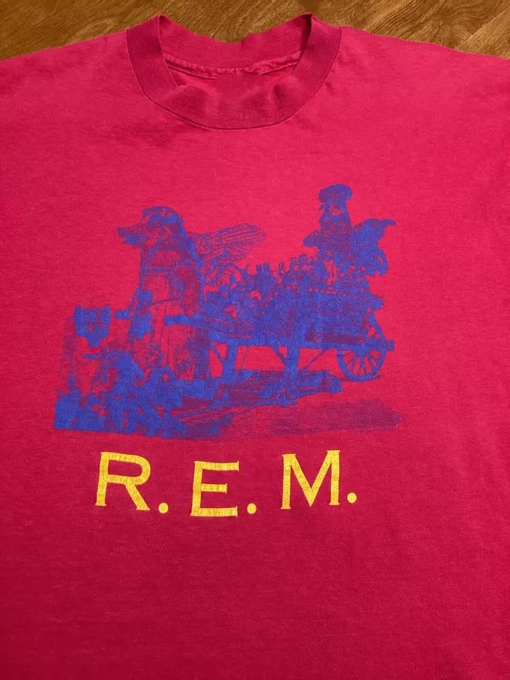 REM Р.Э.М. Футболка с одним принтом 1986 REM Pageantry Tour 1 Размер S-5XL Унисекс XXL