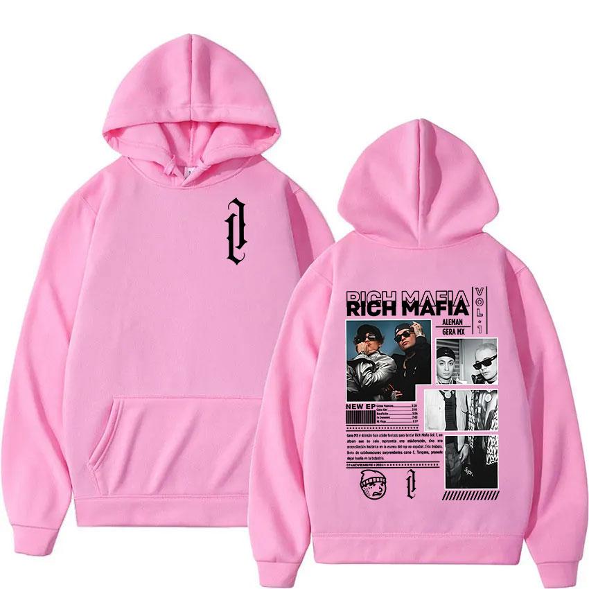 Felpa Grafica Uomo Rapper Poch Mafia Aleman Gera Mx Tour Vintage Oversize Felpa con Cappuccio Y2K Hip Hop Gotica Felpe con Cappuccio