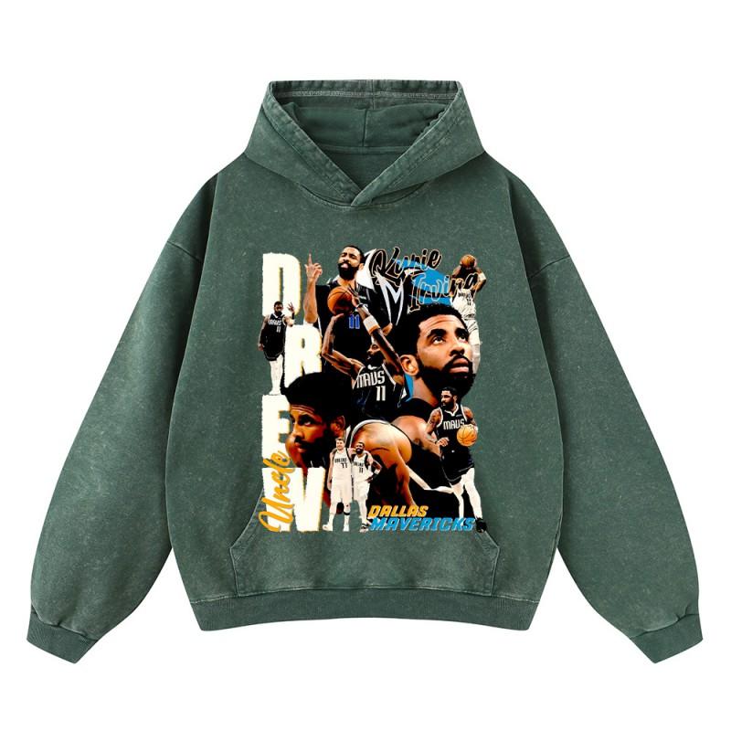 Oversized Hooded Cotton Sweatshirt With Batik Print Vintage Streetwear Men Winter Loose Fit