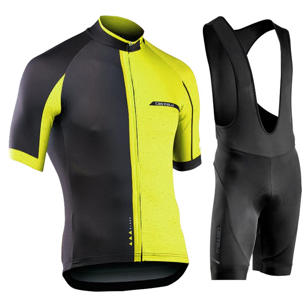 Summer Breathable Cycling Suit Set Bicycle Short-Sleeved Shorts Suits for Men Quick-Drying Road Biking MTB Cycling Clothing with Pockets