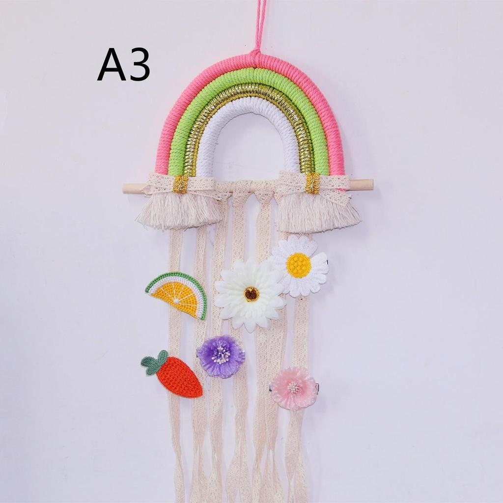 Rainbow Lace Hairpin & Headband Organizer for Kids' Room Decor