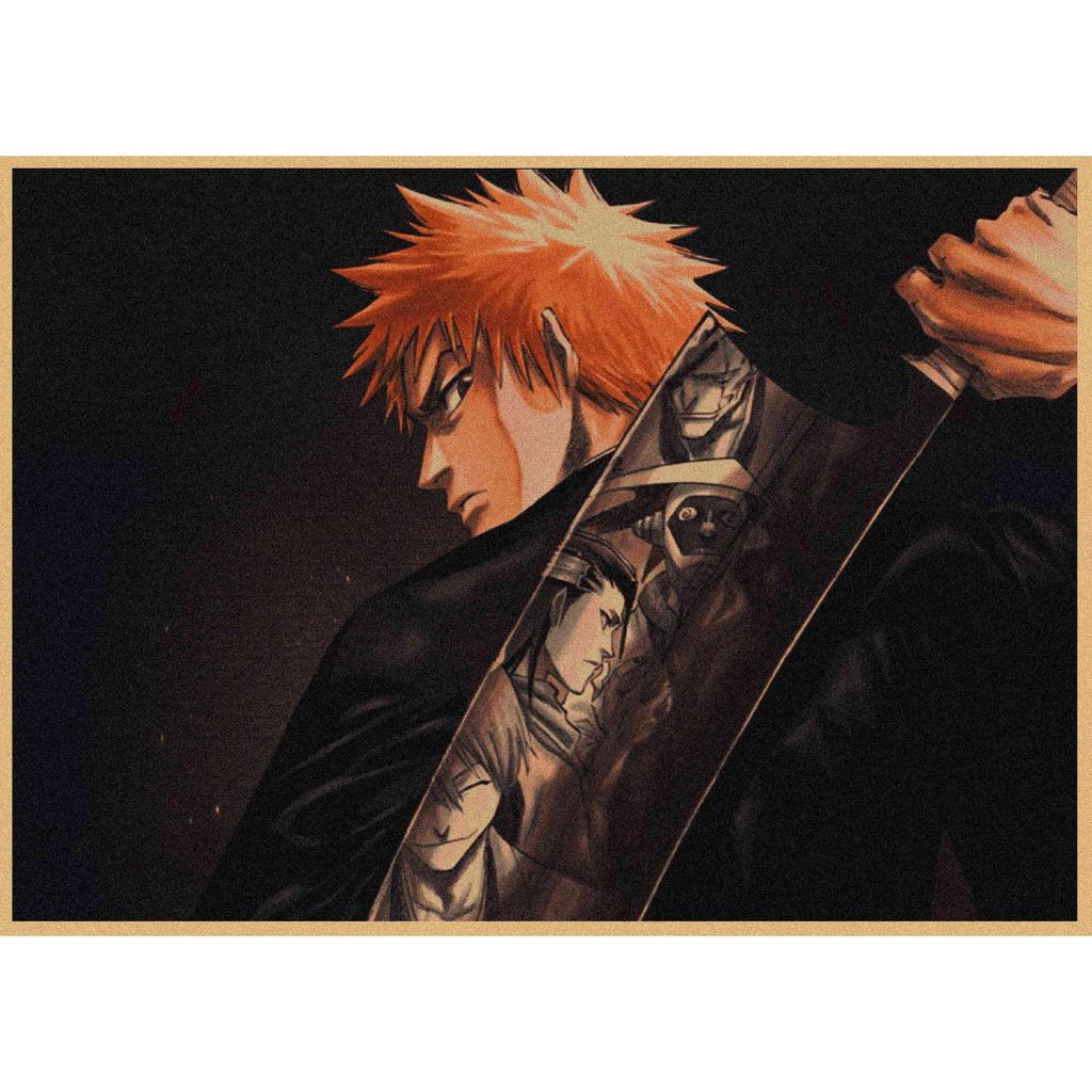 Bleach Anime Retro Kraft Paper Poster Wall Decoration