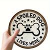 Metal Round Sign with 2D Flat Print - Dog Bone and Paw Design - Perfect for Door, Wall, Porch, Garden, Bar, and Café Decor