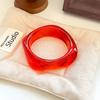 Cool Ingemark Boho Brown Irregular Acrylic Resin Chunky Bangles Women Hip Hop Goth Geometric Charm Bracelets Couple Jewelry Gift