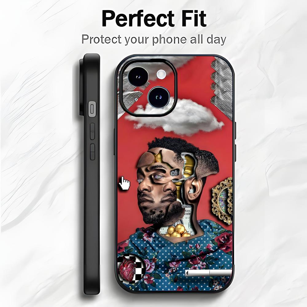 Bold Rap American Rapper K-Kanye West Phone Case Phone Case Soft Packaging Lightweight For iPhone17 16 15 14 13ProMax