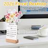 Detachable Base Bloomy Flowers Desk Calendar 2026 Desktop Calendar  for Table Desk Decor