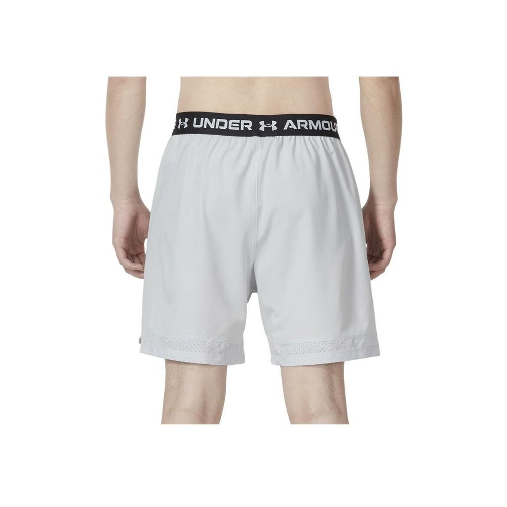 Under Armour Embroidered Logo Print Straight Leg Shorts With Elastic Waist Men Shorts Light-Grey 1373718-014