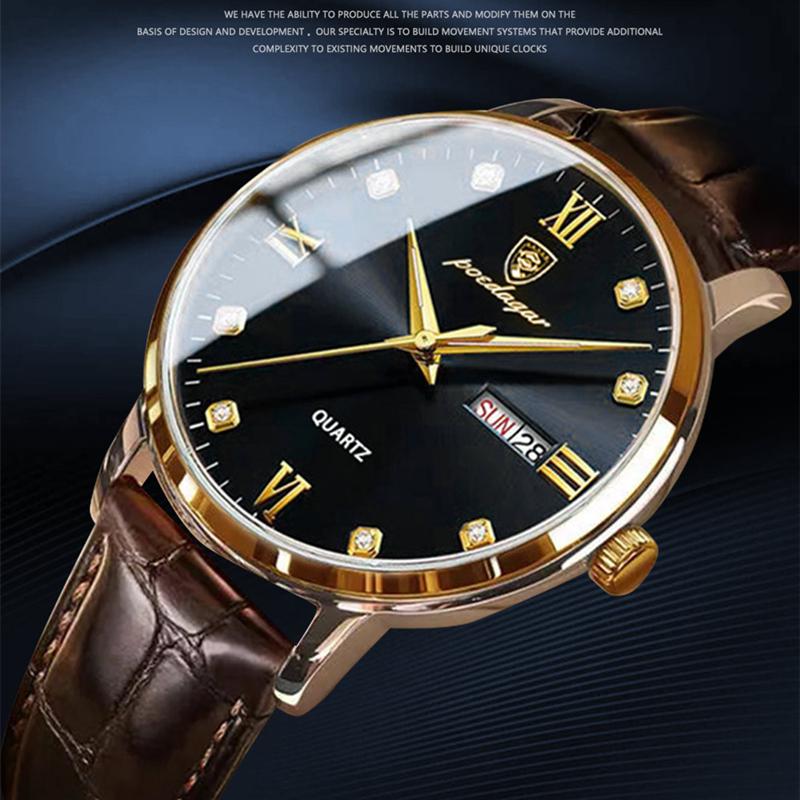 2023 neue Heiße Herrenuhr Wasserdicht Leuchtende Mode Diamant Uhr Lederband Top Business Uhr Automatikuhr mit Uhrenbox