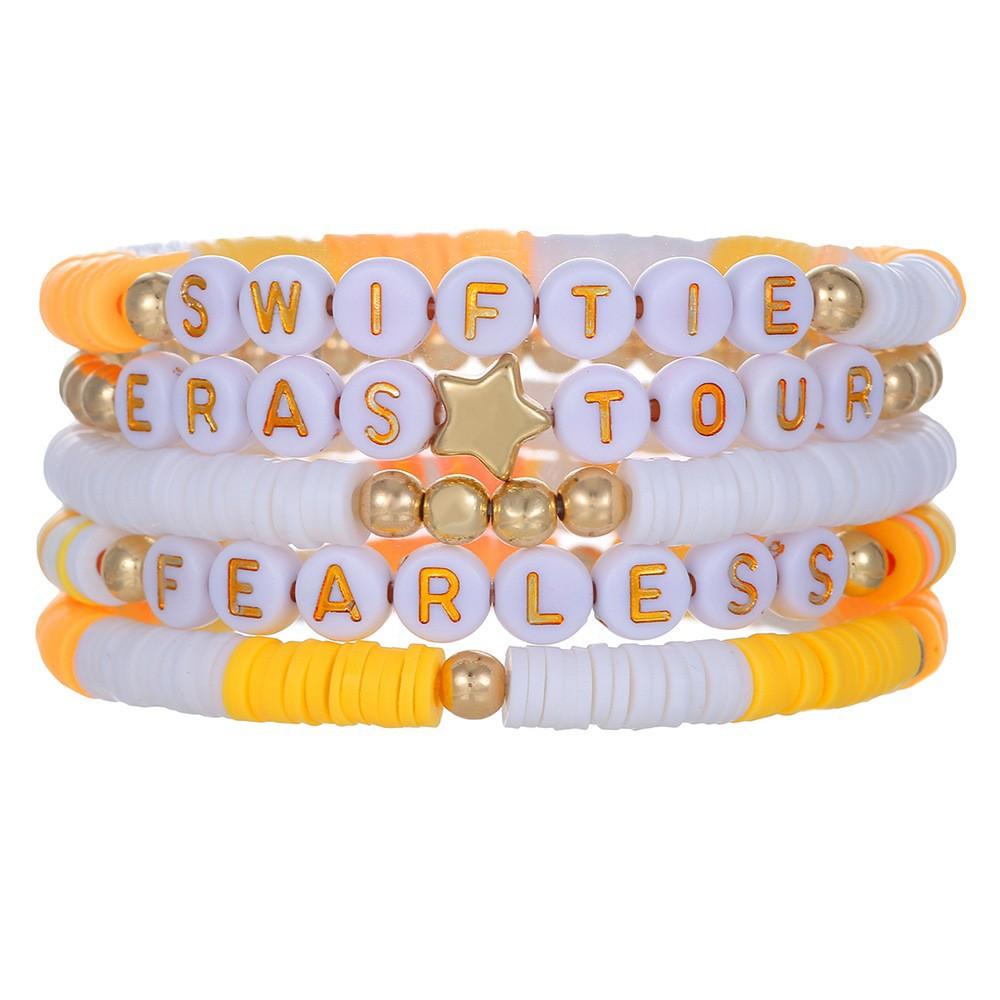 Mixed Color Elastic Soft Pottery Bracelet Love Tai Chi Yin Yang Soft Pottery Bracelet Friendship Couple Stacked Bracelet