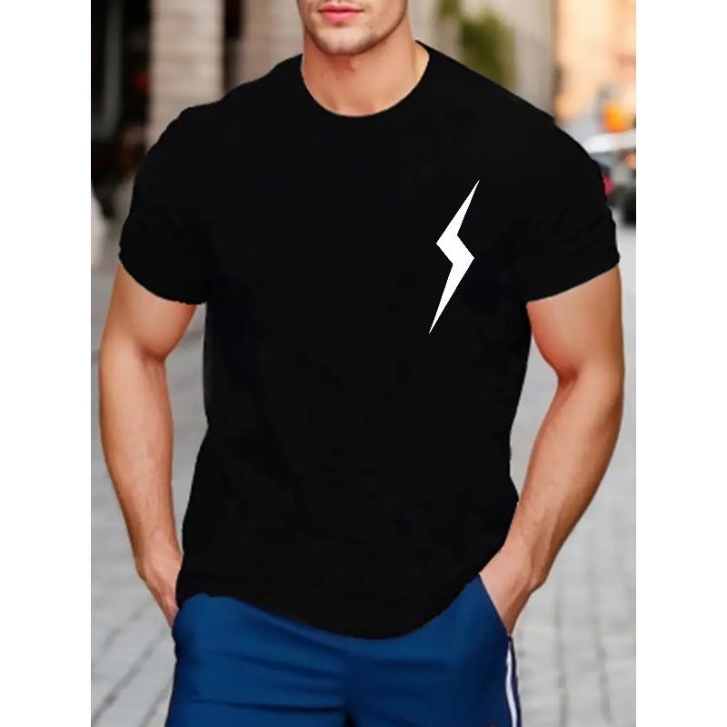 Minimalistisches Weißes Aufhellendes Grafisches Drucken Herren Sommer Neu Klassisch Einfarbig Locker Original Kurzarm T-Shirt, Lässig Bequem Stilvoll