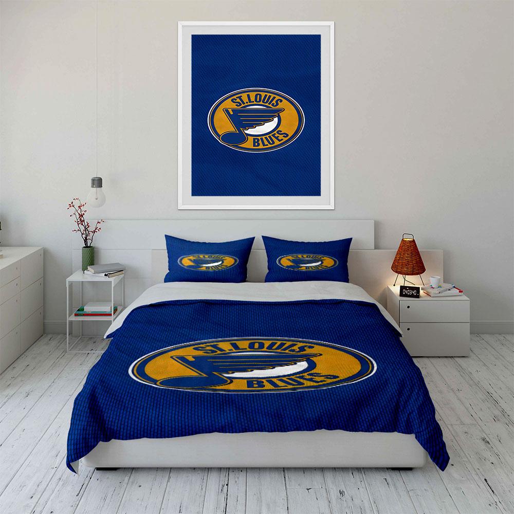 "St. Louis Blues Logo Bedding Design" Print Bedding Set Duvet Cover Pillowcases (1* Duvet Cover 2* Pillowcases Do Not Include Comforter)