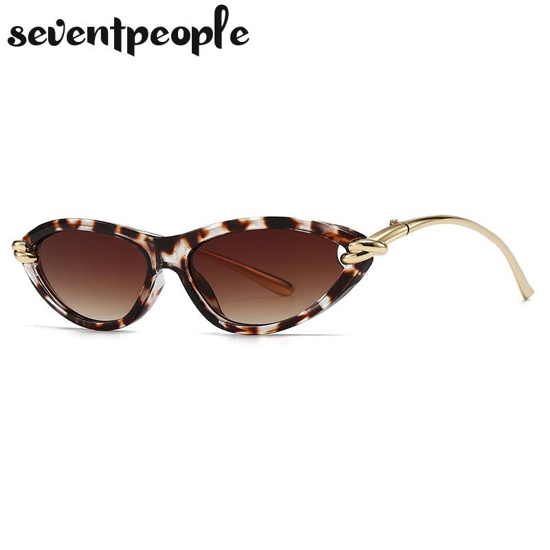 Small Frame Sexy Cat Eye Sunglasses Women  Luxury Brand Vintage Y2K Punk Metal Sun Glasses Trendy Cateye Shades For Ladies