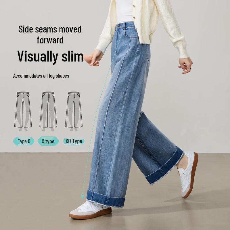 ESE-Y Women's 2026 Spring High-Waist Wide-Leg Straight Jeans