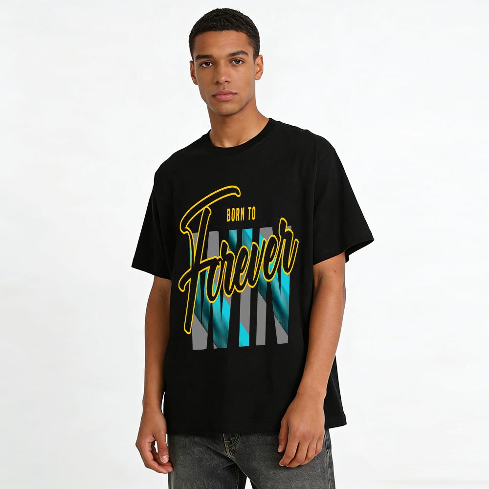 Born To Win Forever Slogan Graphic Casual Top Pure cotton T-shirt