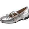Silver French square head height increase light mouth single shoes women's summer 2025 new high-end skirt versatile Mary Jane shoes