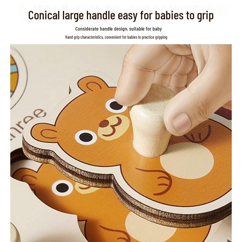 Montessori Cognitive Animal & Transport Puzzle Board for Kids