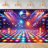 Retro Disco Ball Backdrop, Neon Rainbow, for Nightclub Dance Party, Photography Backdrop, Props and More4175