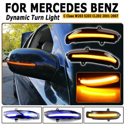 2piece LED Flowing Turn Signal Sequential Side Mirror Indicator Light For Mercedes Benz C Class W211 W203 S203 CL203 2001-2007