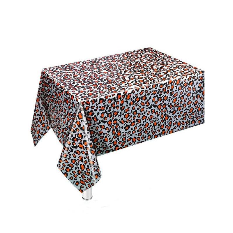 1PC Jungle Animal Print Disposable Plastic Tablecloth Rectangular Party Table Cover for Animal Theme Birthday Parties