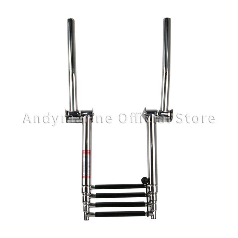 ANDYMARINE 4-ступенчатая морская лестница из нержавеющей стали с поручнем, морские аксессуары для лодок под платформу, выдвижная трап-лестница 4 Step