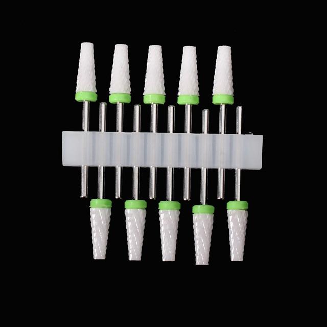 10pcs/set Ceramic Nail Drill Bits Set Milling Cutter Electric Manicure Files Cuticle Remove Burr Gel Polish Kit Tools Accessories