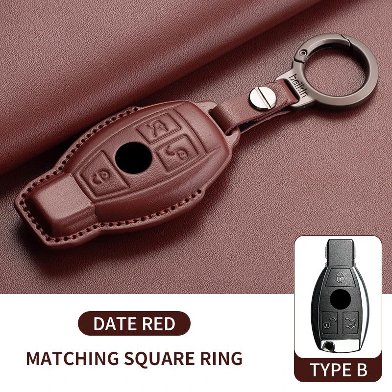 Car Key Fob Shell For Mercedes Benz A C E S G Class CLE CLA GLC W177 W205 W213 W222 X167 AMG Leather Car Remote Key Case Cover