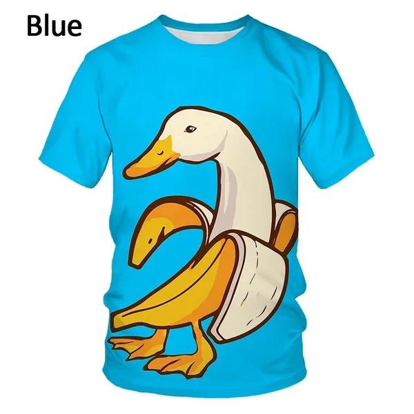 Funny Summer Round Neck Tops Fashion Casual Short Sleeve  Design Banana 3d Printing Unisex's Cool T-shirt Unisex