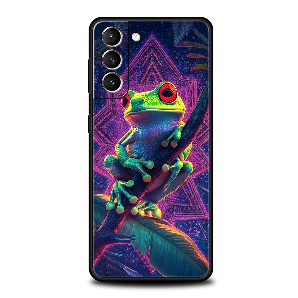 

Чехол для телефона Cover для Samsung Galaxy S25 Edge S24 S23 S22 S20 S21 FE Ultra S10 S10E Plus 5G Мягкий ТПУ Capas Реалистичный принт лягушки Samsung S23