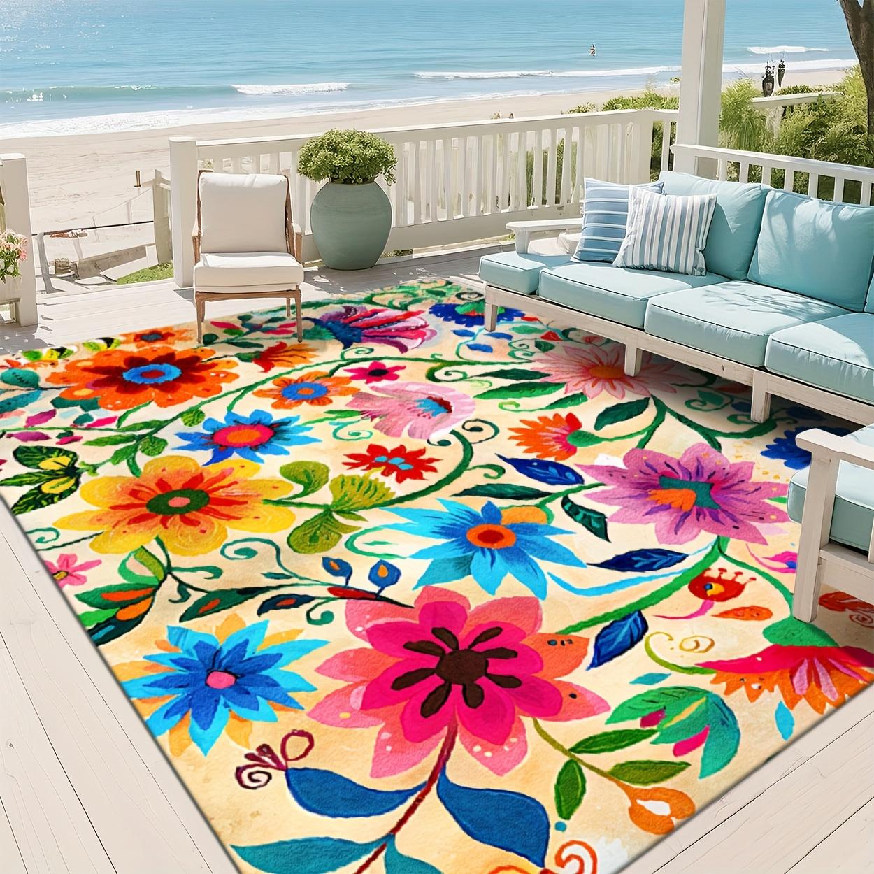 

Ковер для улицы с принтом, похожий на флис | Удобный, стильный, идеально подходит для гостиных, спален, кафе, дворов, легко чистится, можно стирать в машине 160cm x 230cm