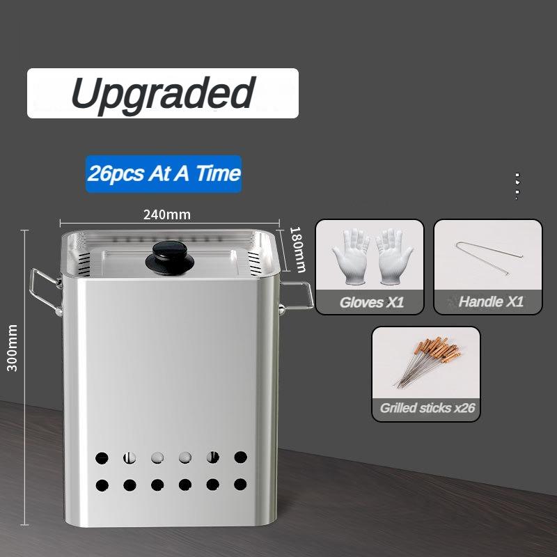 Portable Grill Smokeless Stainless Steel Barbecue Charbroiler Outdoor Indoor Dual-purpose Stewing Oven Small Durable BBQ Grill