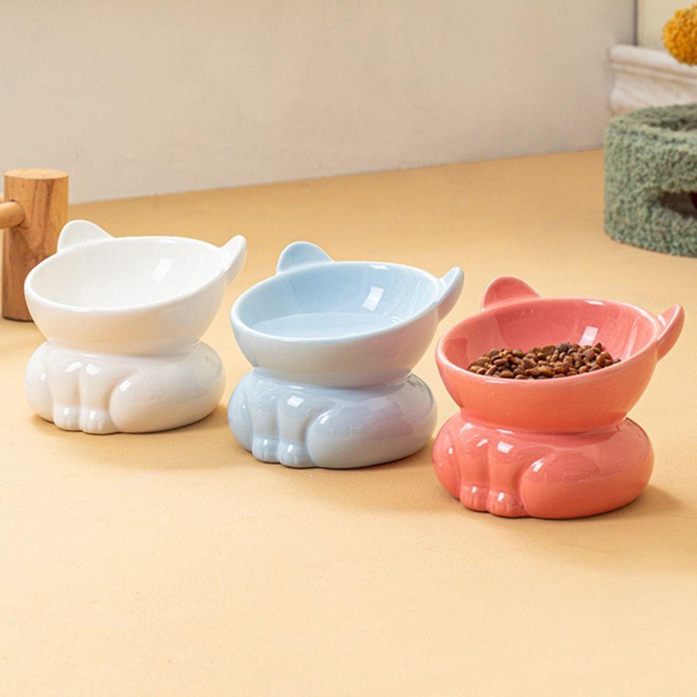 Cute Pet High Foot Bowl Creative Pet Drinking Feeder Multi-use Cat Bowl  Water Container