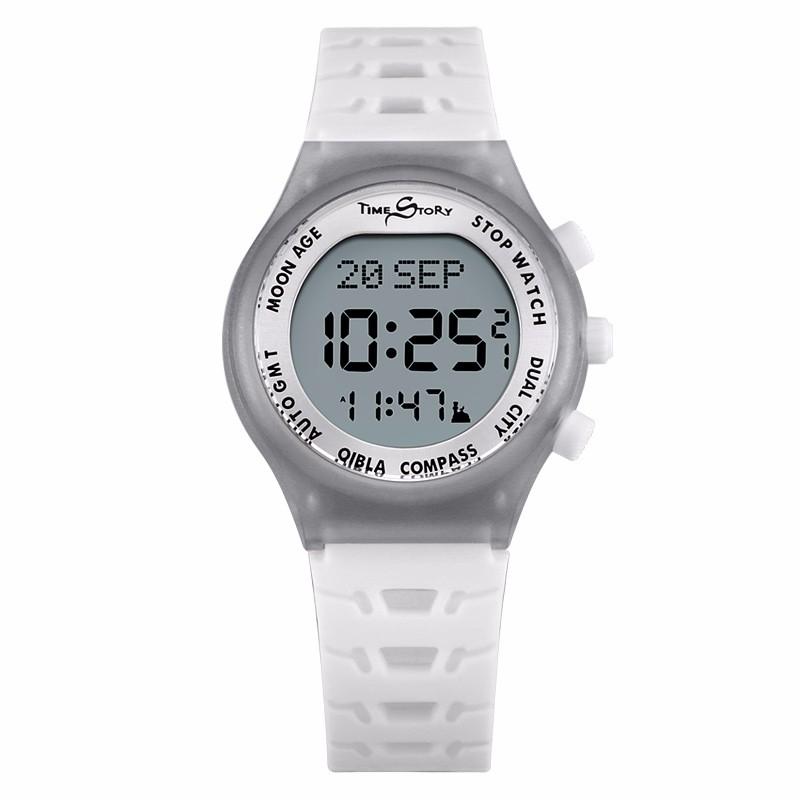 Muslim Digital Islamic Azan Wrist Arabic Muslim Prayer Sport Quran Bookmark Watch Islamic Pray Watch белый