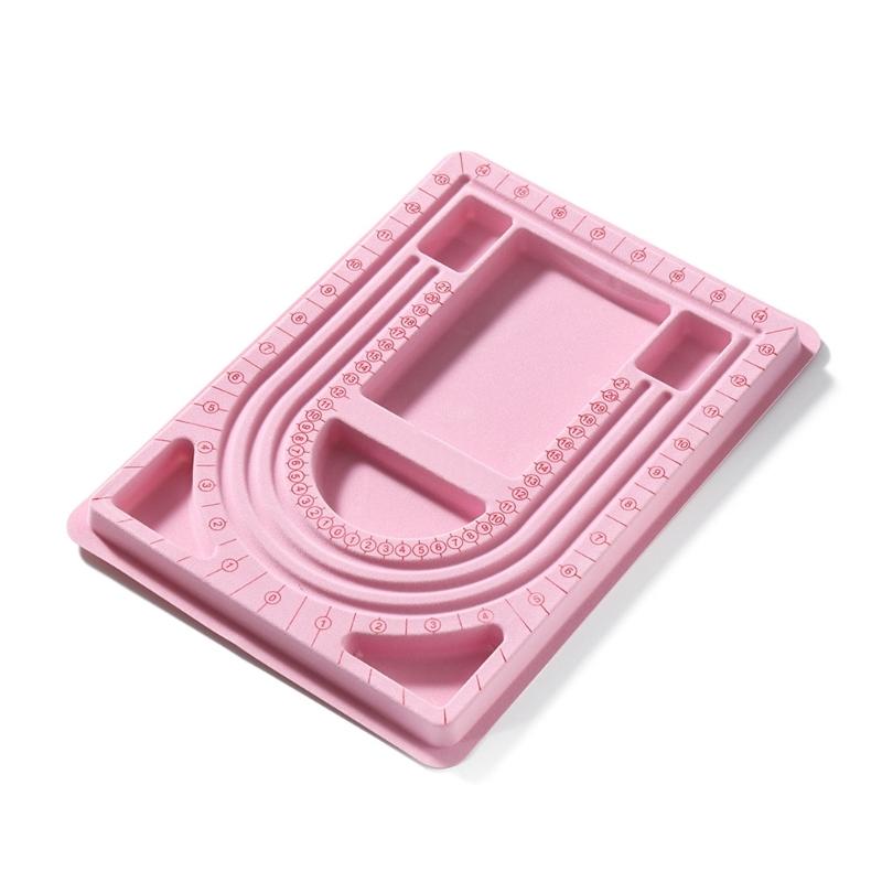 Verstellbares Perlen-Design-Tablett für Halsketten, Armbänder, Basteln, Kunststoff-Schmuckherstellungswerkzeug mit sicheren Rillen