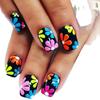 Nail Art 24 Pieces Small Fresh Collection Color Flower Plaid Corrugated Short Wearing Nail Piece