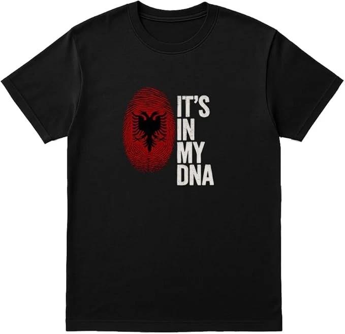IT’S in My DNA Albanian Flag T-Shirt – Patriotic Eagle Print Tee S