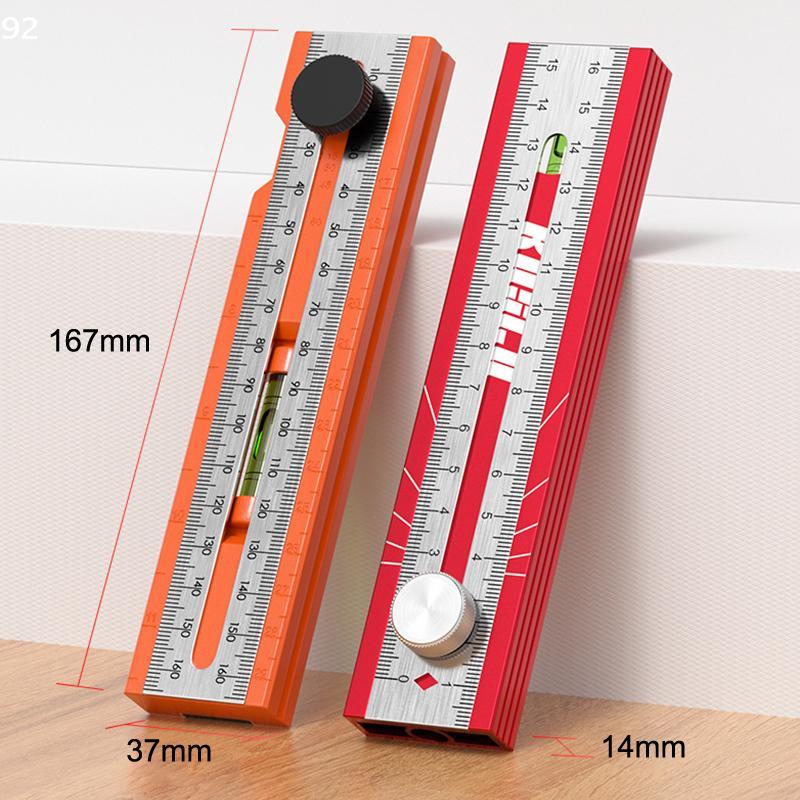 Adjustable Multi Angle Ruler Protractor with Depth Gauge for Woodworking Leveling Posit