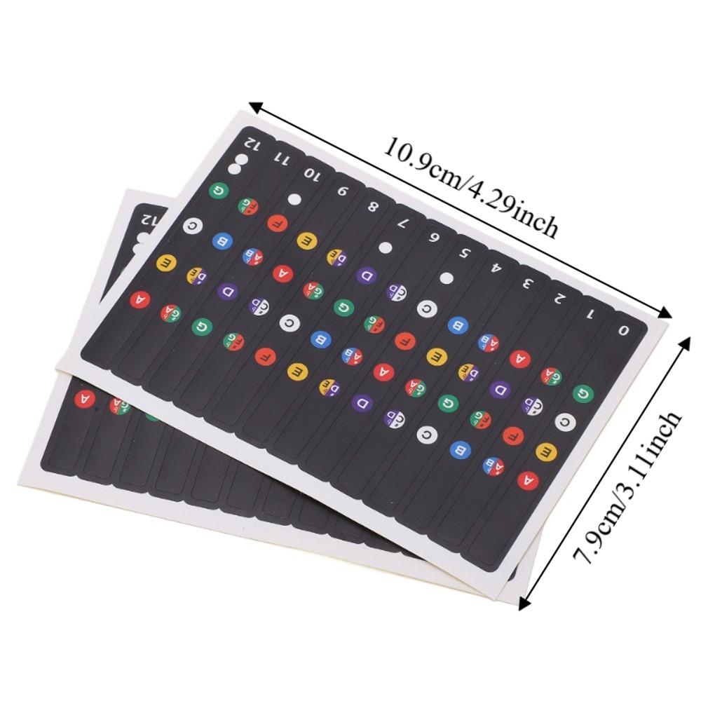 4PCS PVC Material Ukulele Chord Stickers Multi-color Ukulele Note Sticker For Beginner