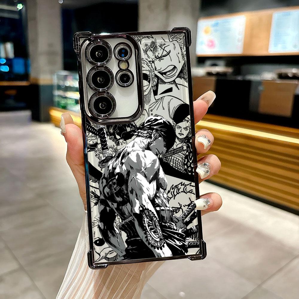 Ones P-Piece Zoro Anime Coque For Galaxy S26Ultra Phone Case For Samsung S26 S25 S24 S23 S21 Ultra S20 FE S25 Plus 5G Soft Cover