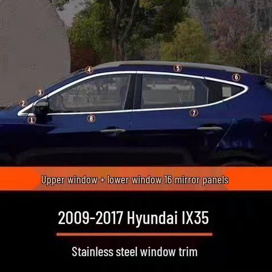 Stainless Steel Car Window Trim for 09-17 Hyundai IX35