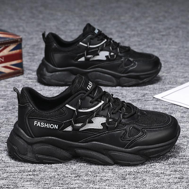 

Мужская обувь летняя дышащая 2024 новая спортивная обувь мужская повседневная обувь для бега подростковая обувь для пап в модной обуви 44 чёрный