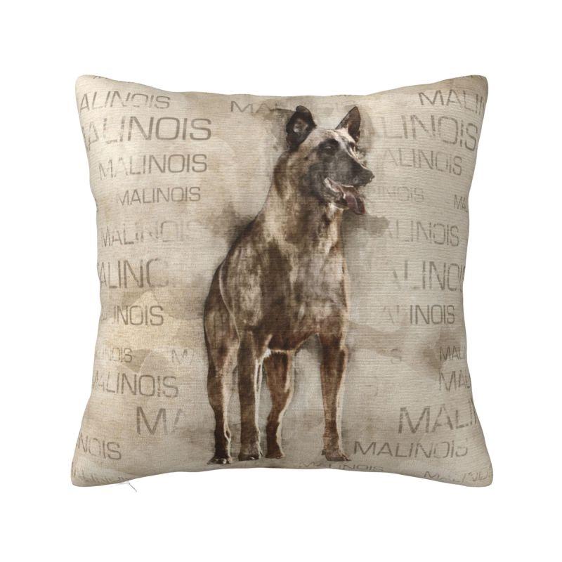 Custom Malinois Dog Luxury Throw Pillow Cover Decoration Belgian Shepherd Mechelaar Chair Cushion