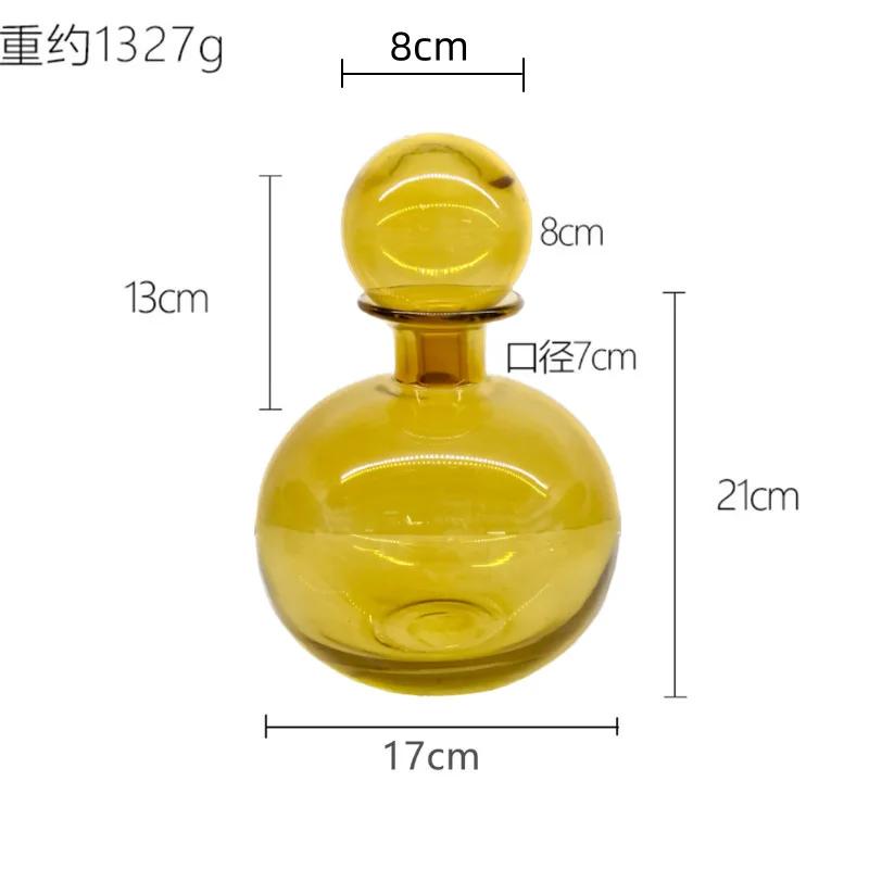 BRCreative Light Luxury Transparent Glass Vase Dining Table Aquatic Vase Decoration Nordic Home Flower Arrangement Decorative ArtEY