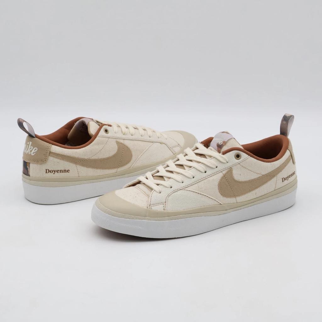 DZ3406-100 Doyenne × Nike SB Blazer Low Coconut Milk and Rattan Sail Brown Beige