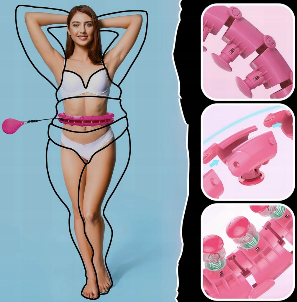 Hula Hoop with Weighted Studs Slimming Fitness Foldable Smart Fit