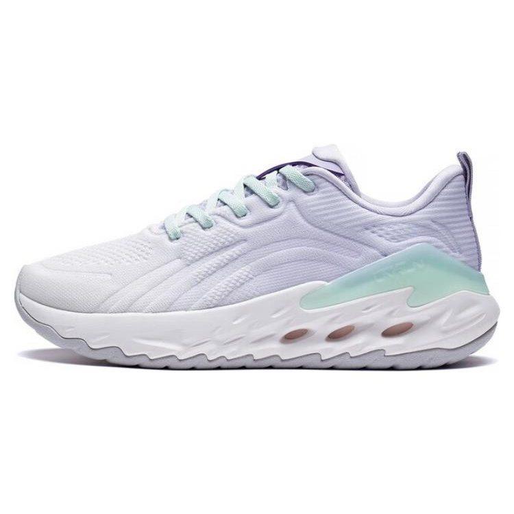 Li Ning Yuedong 1.0 Comfortable Abrasion Resistant Breathable Low top Running Shoes Women's White Purple ARST032-1